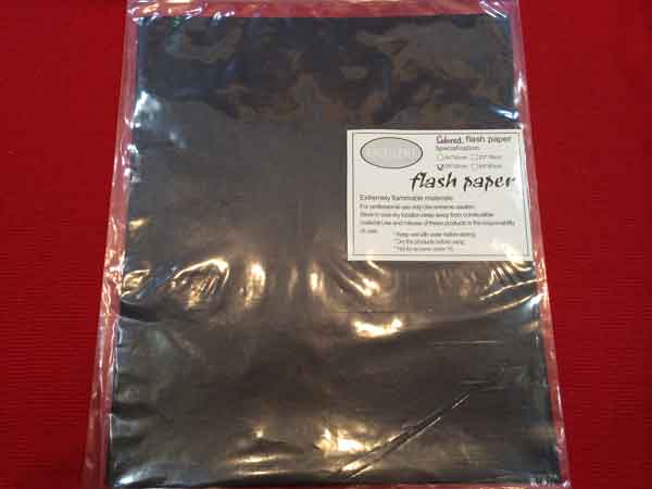 Flash Paper five pack(25cm×20cm) Black　フラッシュペーパー５枚入り黒