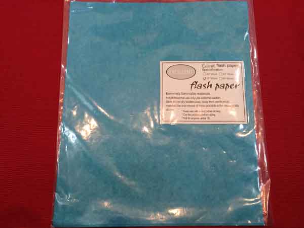 Flash Paper five pack(25cm×20cm) Blue　フラッシュペーパー５枚入り青